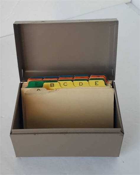 metal army green index card box 3x5|Vintage Metal Army Green Office Index File Cards Containers.